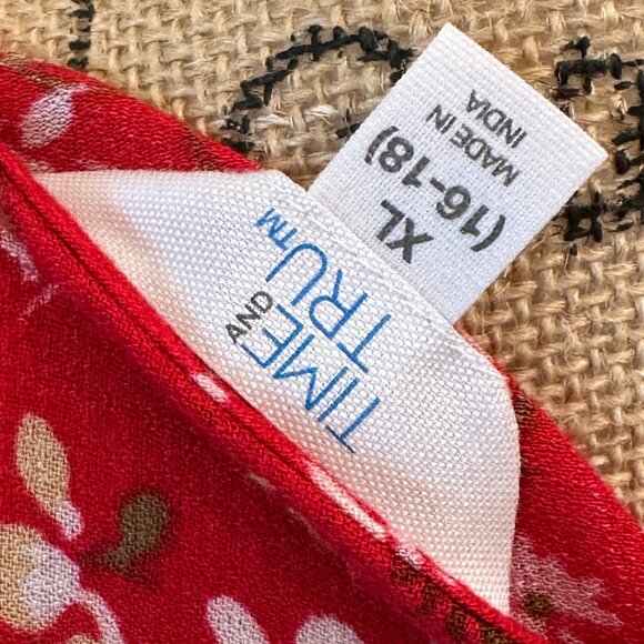 Time and Tru Red Floral Sleeveless Maxi Dress Size XL - Picture 7 of 8